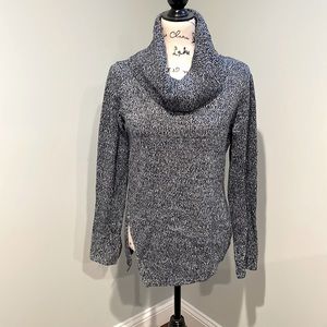 Blue and silver long sleeve cowl neck sweater. Lightly worn, almost like new!